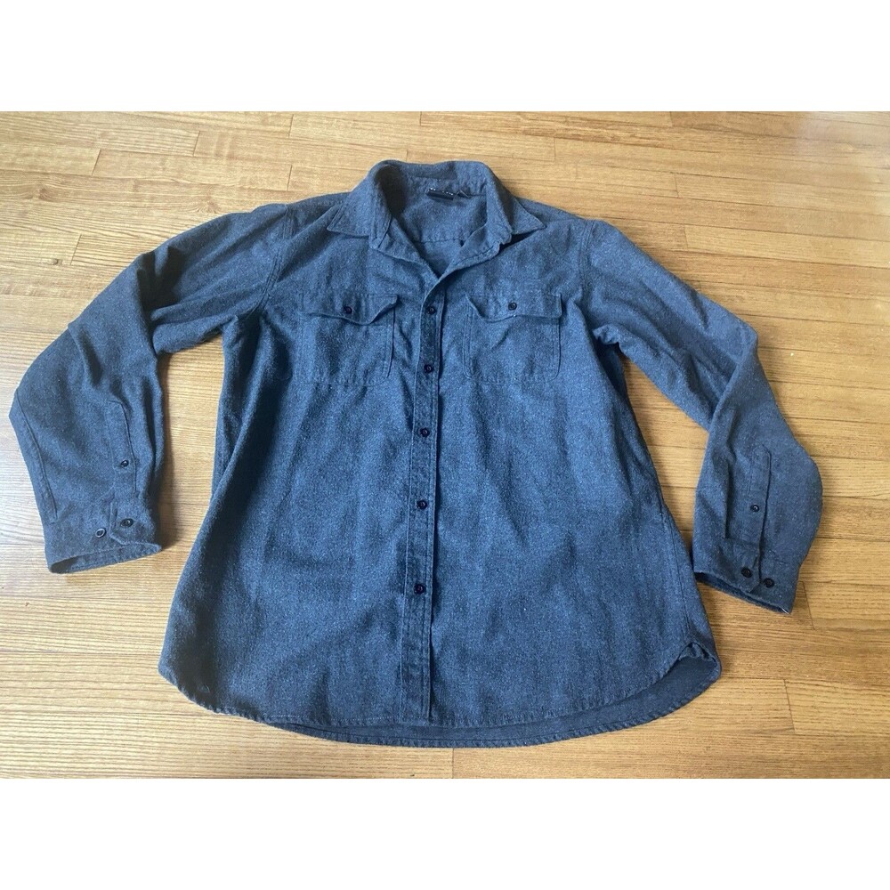 Burnside Soft Warm Flannel Shirt Mens XL Charcoal GRAY Long Sleeve 80% Cotton